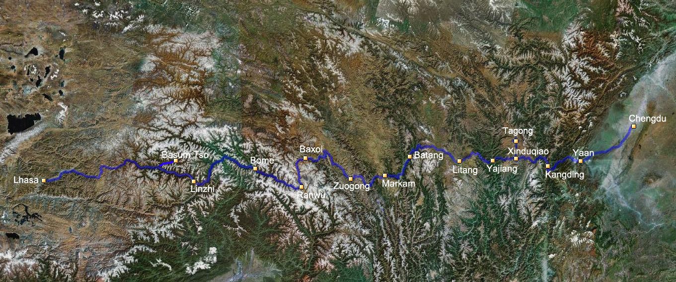 Überlandreise von Sichuan nach Tibet auf G318 Highway