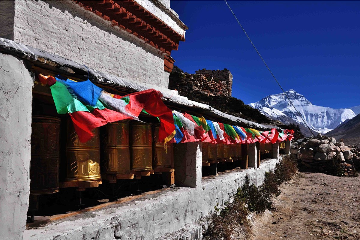 Rongbuk Kloster und Everest (Qomolangma) 