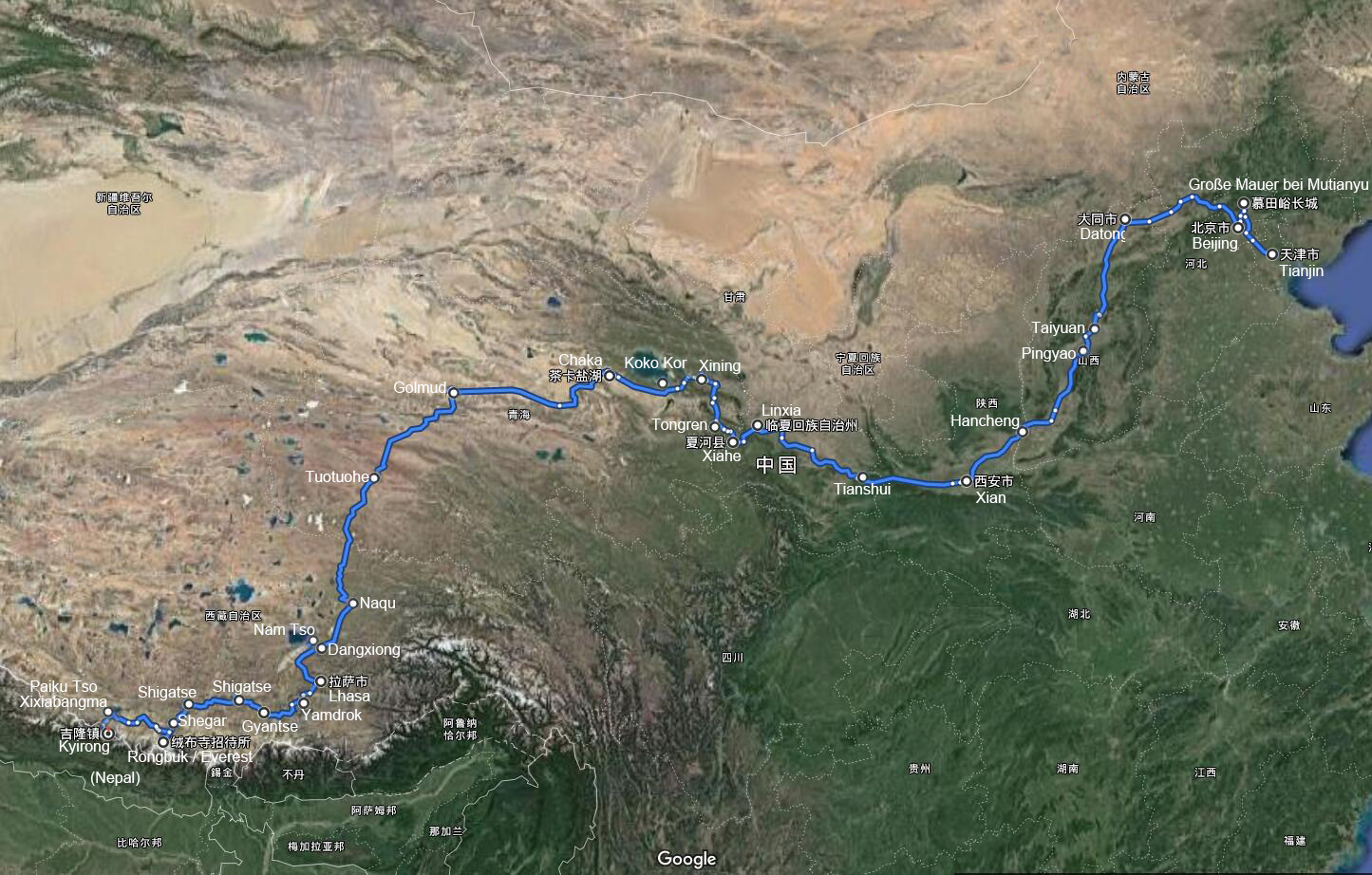 Selbstfahrerreisen von Hafenstadt Tianjin nach Tibet