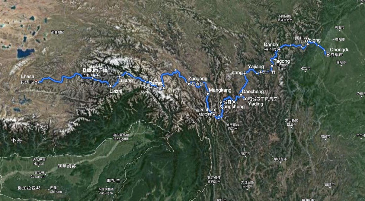 Motorradreise von Sichuan und Yunnan nach Tibet