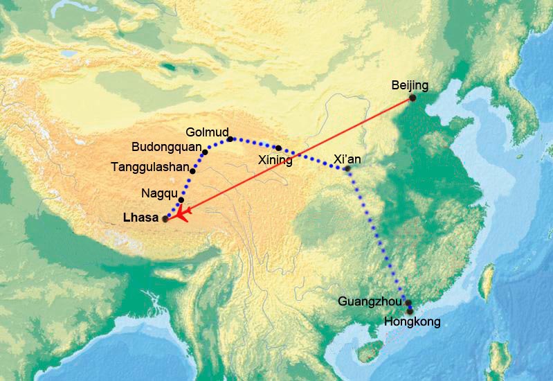 China Höhepunkte mit Tibetbahn von Lhasa nach Guangzhou und Hongkong