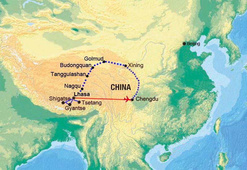 Tibet Höhepunke mit Tibetbahn von Chengdu nach Lhasa
