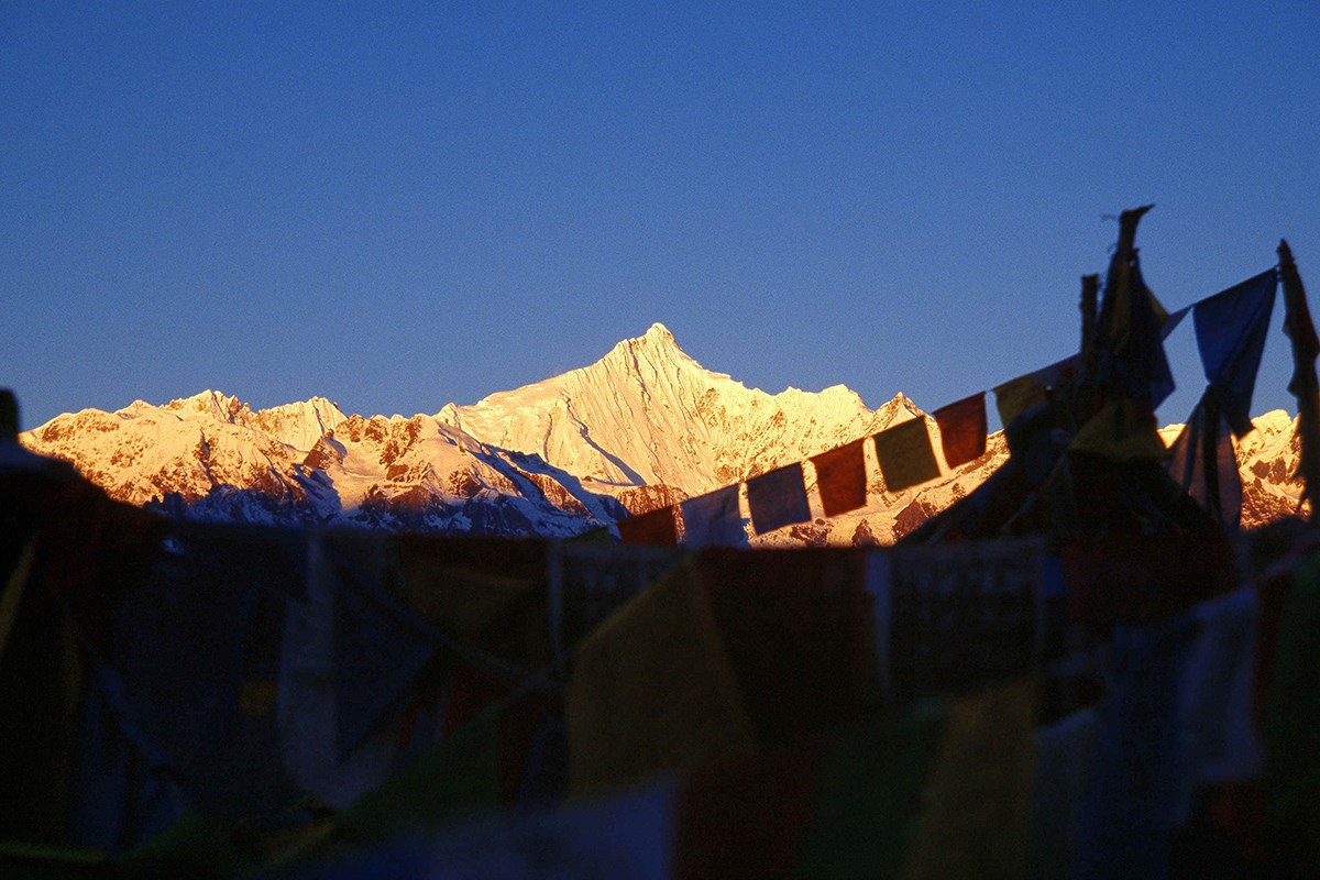 Sonnenuntergang vom Meili Xueshan Schneeberg 