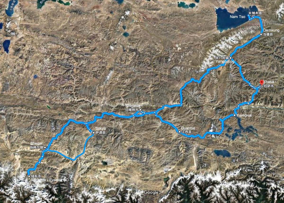 Tibet Motorradreise zum Everest BC und Nam Tso See